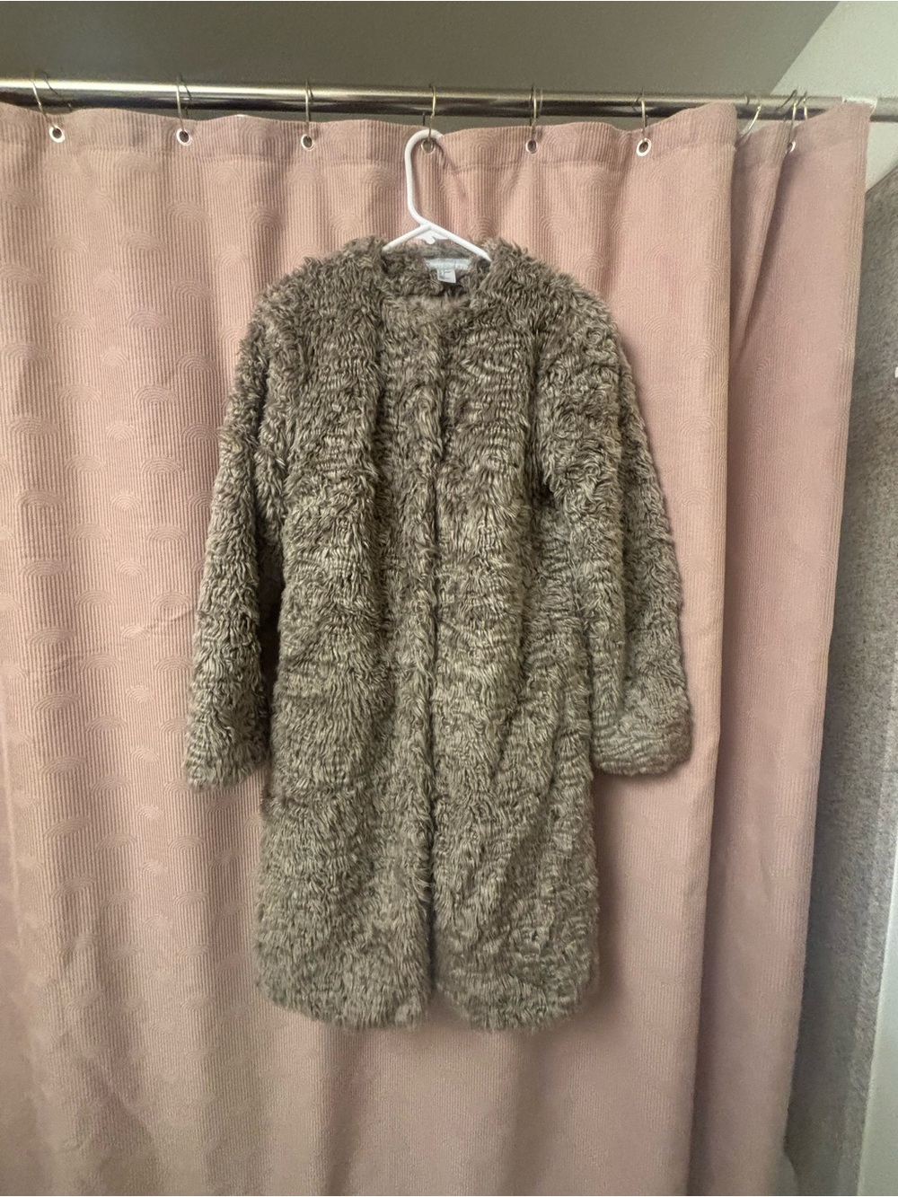 Taupe Festival Faux Fur Coat